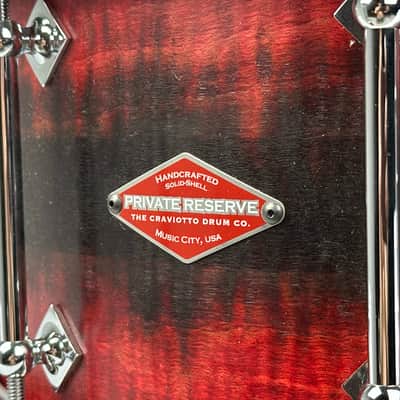 Craviotto 6.5x14" Private Reserve Solid Curly Maple Snare Drum - 2023 Red/Black Satin Duco Fade image 8