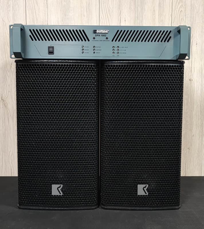 Outline DVS 8P Point-Source System (Pair) + Outline DPA 1002 DSP Amplifier - Mint Condition image 1