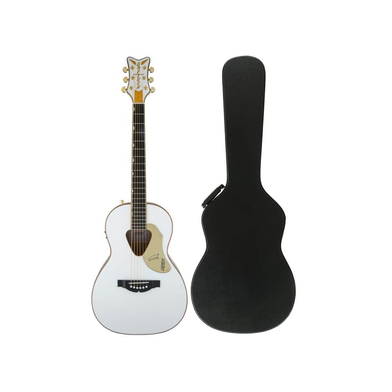 Gretsch G5021E Rancher Penguin Parlor Acoustic 6-String Guitar (White) Bundle image 1
