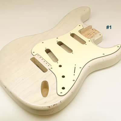 3lbs 12oz BloomDoom Nitro Lacquer Aged Relic White Blonde S-Style Vintage Custom Guitar Body image 3