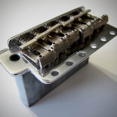 Fender Stratocaster Bridge with Claw, Springs & Screws Vintage Reissue Circa 1990s Chrome image 1