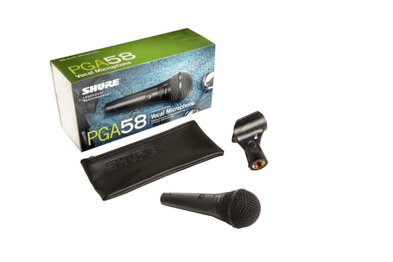 Shure PGA58-QTR Dynamic Vocal Handheld Mic w/ 1/4" Microphone Cable 15FT & Pouch image 1