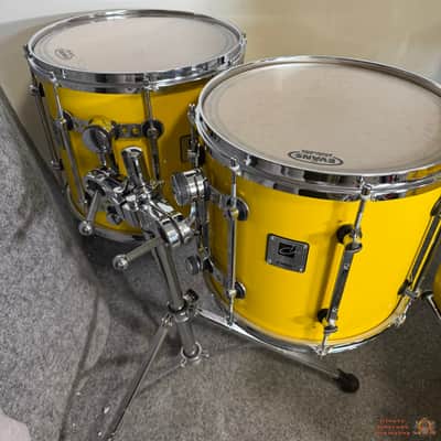 RARE! Sonor Designer Maple Light 20,10,12,14,15 + 14x4 Drum Kit - Yellow image 3