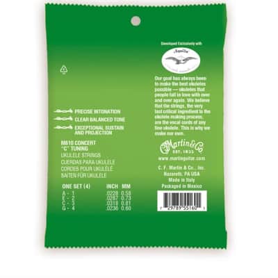 Martin M610 Premium Polygut Concert Ukulele Strings Graphite Gray Polygut 22 image 2