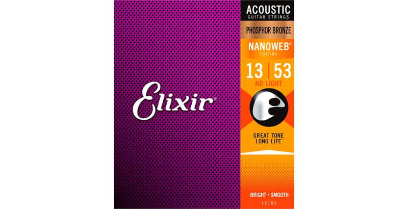 Elixir Acoustic Guitar Strings, Phosphor Bronze, HD Light, .013-.053 image 1