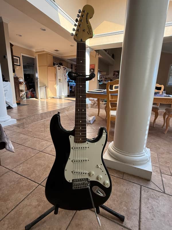 Squier Stratocaster by Fender – Black – Made in Indonesia – 2016 image 1