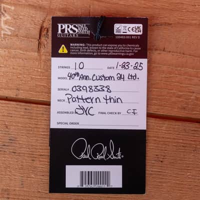 PRS 40th Anniversary Custom 24 Limited Edition Sub Zero Smokeburst Demo image 14