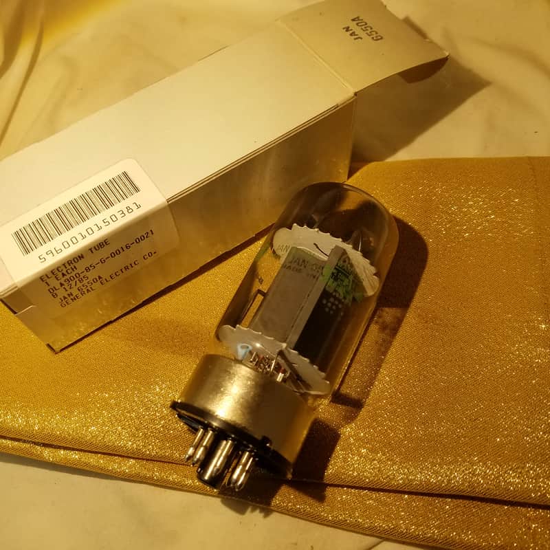 G.E Pair (2) JAN 6550A tNOS AT1000 TESTED Vacuum Tubes military perfect matched pair 0% 500V test premium Beam Power 42 Watt 1986 image 1