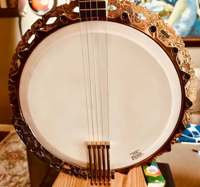 Framus Flagship Gold Resonator Five String Banjo 1974 - Gold And Rosewood image 1