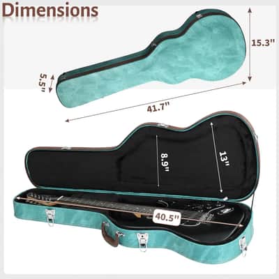 Electric Guitar Hard Case, Wooden Hard-Shell Waterproof Latch Padding image 2