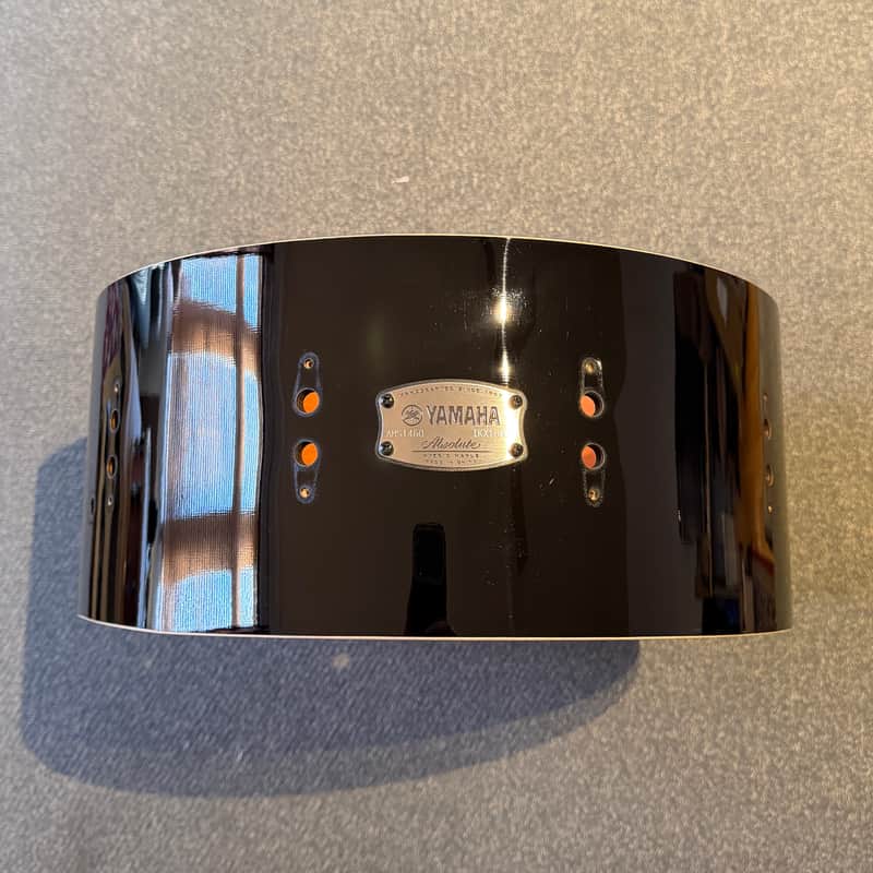 Yamaha 14x6 Absolute Hybrid Maple Snare Drum Bare Shell Solid Black Piano image 1