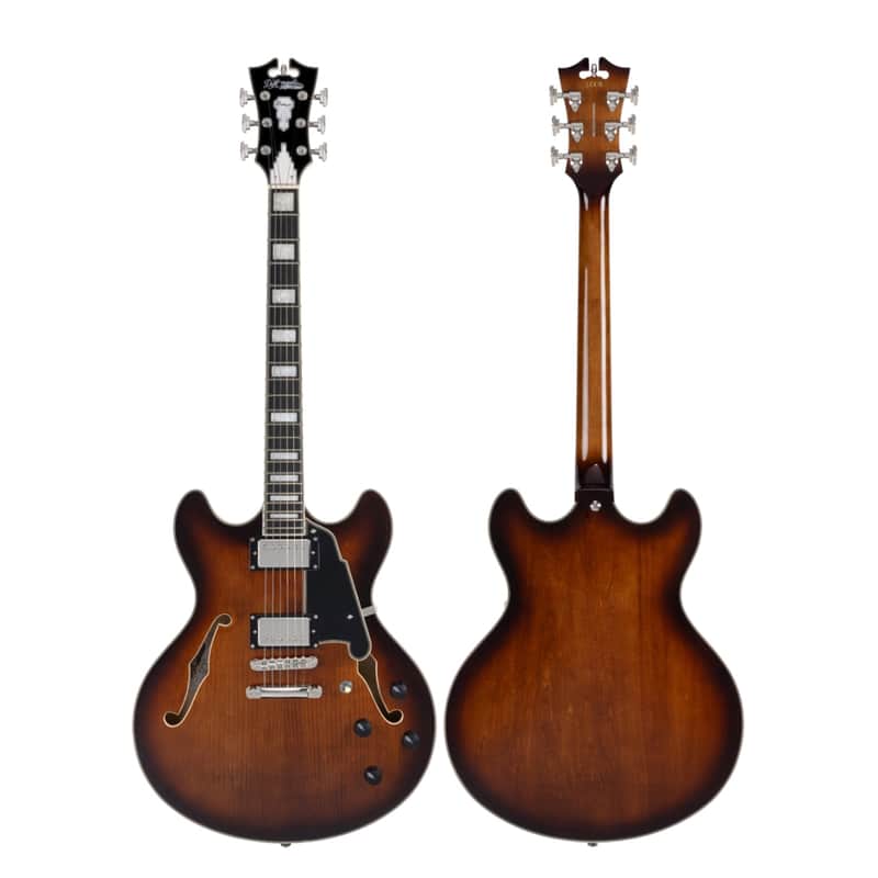 D'Angelico Guitars DAPDCBRBNS Premier DC Electric Guitar, Brown Burst w/ Gig Bag image 1