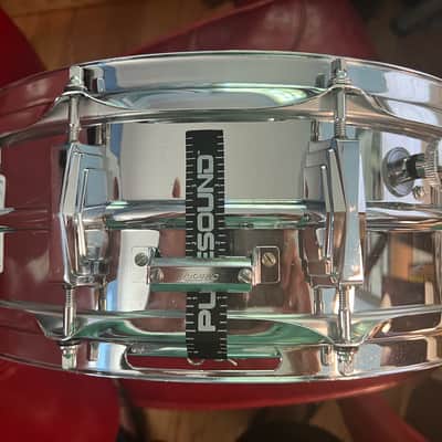 Ludwig No. 400 Supraphonic 5x14" 10-Lug Aluminum Snare Drum with Pointed Blue/Olive Badge 1969 - 1979 - Chrome-Plated image 4