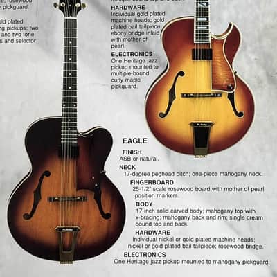 Archtop guitar Heritage Eagle Natural 1999 – top condition image 20