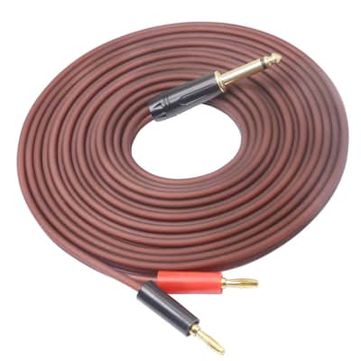 1/4 TS to Banana Plug,6.35mm TS Phono to Banana Plug Speaker Audio Cable,Gold-Plated 1/4 TS Male to Dual Banana Plugs OFC HiFi Speaker Wire image 1