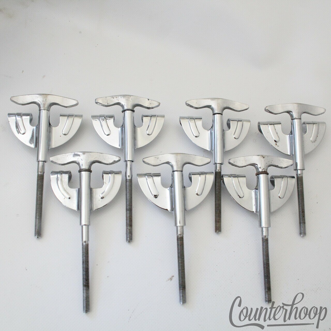 Pearl 7x Bow-Tie 4"Bass Drum Tension T-Rods+Claws Metric Japan Vintage 70s Copy — main photograph