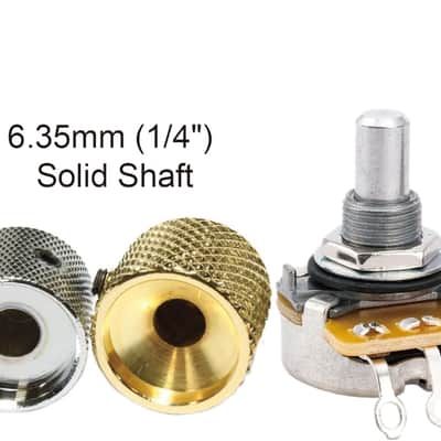 Pot Brass Solid Short Shaft 1/4 Inch Audio Taper Potentiometer for Electric Guitar Bass image 3