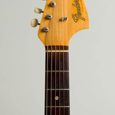 Fender  Mustang Solid Body Electric Guitar (1965), ser. #L41193, original grey hard shell case. image 5