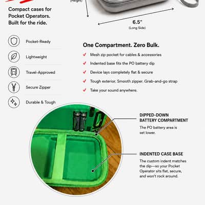 Teenage Engineering Pocket Operator Hard Shell (EVA) Travel Case - Cloud Gray (Case Only) image 4