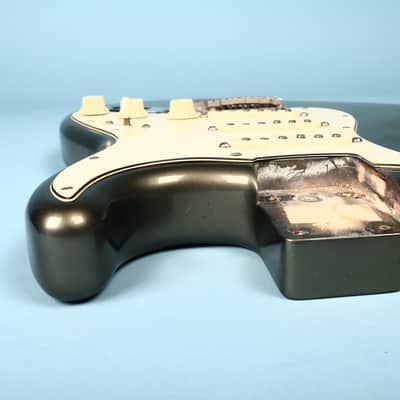 Fender USA Loaded Pickguard Olive Drab Metallic Guitar Body image 12