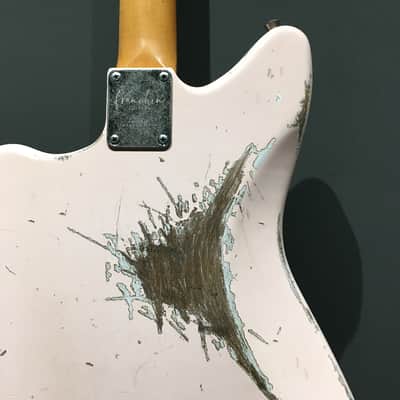 Made to Order - FRANCHIN Neptune guitar Relic Aged 100% Nitro Lacquer (Sunburst/ Black/ White/ Blue/ Green/ Yellow/ Red/ Pink/ Burgundy/ Purple/ Gold/ Silver, etc.) Offset Jazzmaster Style Made in Italy image 19
