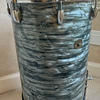 Gretsch Vintage 1951 Round Badge 14” x 21” Cocktail Snare Drum 50s - Blue Pearl image 20