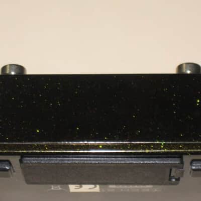very lightly used (mostly very clean, a few imperfections) Tech 21 Boost Overdrive (metallic dark green casing) + battery & strings (NO tin, NO paperwork, NO sticker) image 13