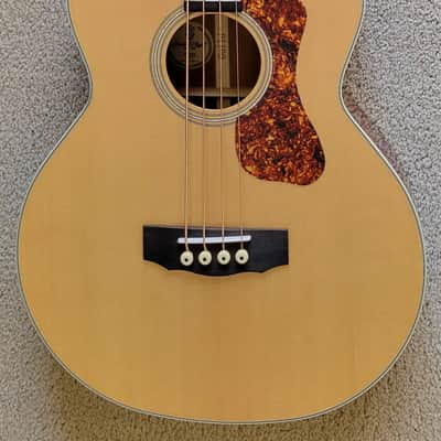 Guild B-140E Acoustic Electric Bass Guitar, Natural Finish, Guild Gig Bag image 3