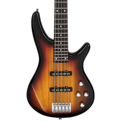 Glarry GIB Electric 5 String Bass Guitar Full Size SS Pick-up Sunset image 3