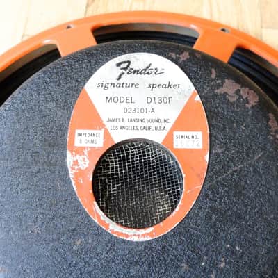 JBL D130F Orange Frame Fender Label Vintage 15" Speaker 8 ohm D130 D140 image 4