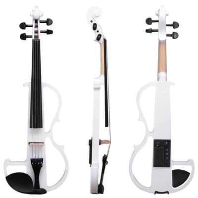 Cxxss 4/4 Violin Electric Violin(right hand)white-US image 7