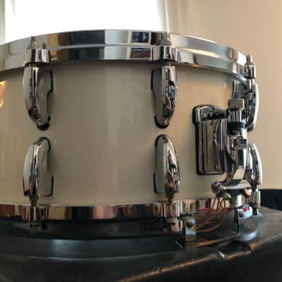 Pearl DC1465 Dennis Chambers Signature 6.5x14" Maple Snare Drum 2010s - Opal White image 4