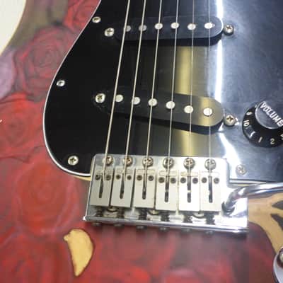Fender Deluxe Powerhouse Stratocaster SSS w/Piezo Saddles : Crowned & Dressed Frets - Unfinished Roses Over OEM Color image 10