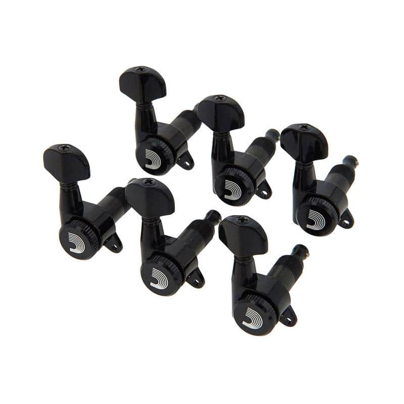 D'Addario 6-in-line Auto Trim Tuning Machines Black PWAT-6R2 image 1