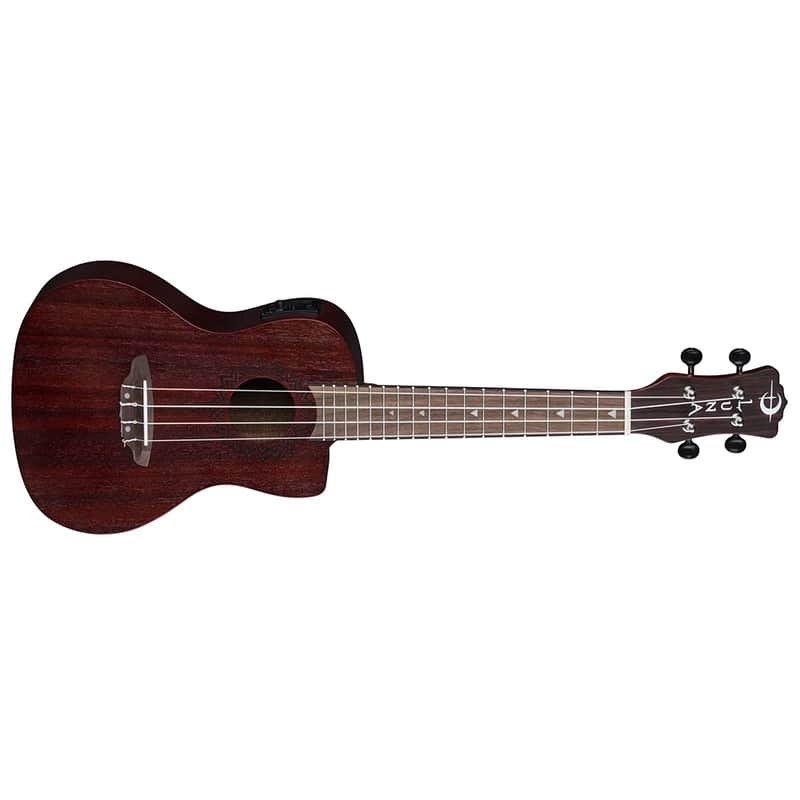 Luna UKE VMC CE RDS Vintage Mahogany Concert Ukulele Cutaway with Built-In Tuner image 2