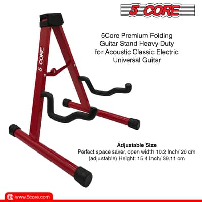 5 Core Guitar Stand A Frame w Soft Foam Arm Non Slip Rubber for Acoustic Electric Bass Ukulele image 3