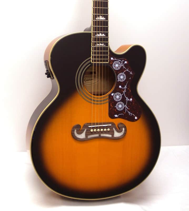 Epiphone EJ-200CE Jumbo Cutaway Acoustic-Electric Guitar - Vintage Sunburst image 1