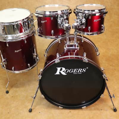 Rogers 5pc Drum Set Red Wrap Finish 1990's image 1
