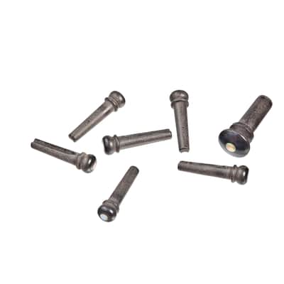 D'Addario PWPS2 Wood Bridge Pins, Ebony with Abalone Inlay image 3
