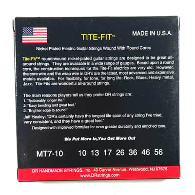 DR Guitar Strings 7 String Electric Tite-Fit 10-56 Roundcore Handmade USA image 2