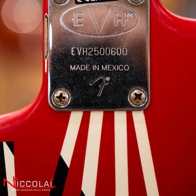 EVH Striped Series Frankenstein Frankie, Maple Fingerboard, Red with Black Stripes Relic image 22