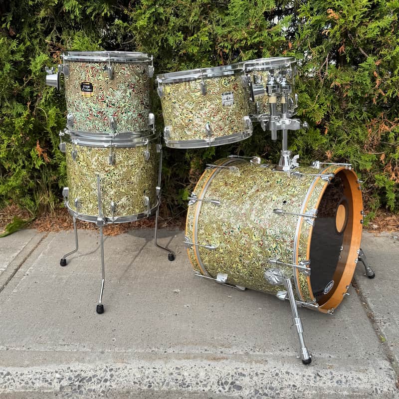 Yamaha Maple Custom Definitive 20 14 12 10 Drum Set in Mint Candy finish + Bonus 13" Tom Japan image 1