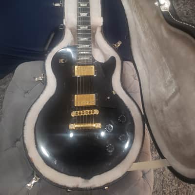 1993 Gibson Les Paul Studio Black Electric Guitar Ebony Fretboard Maple Neck Tune-O-Matic Bridge Gold Hardware Pearl Trapezoid Inlays Gibson Hardshell Case image 2