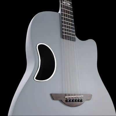 WINZZ AFO300C Solid Spruce Top With Carbon Fiber Back Acoustic Electric Guitar - Grey image 4
