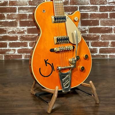 Gretsch Roundup 6121 2006 Orange w/ leather trim & upgraded TV Jones Filtertrons + Extra Bigsby Arm image 1