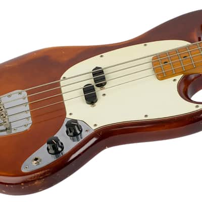 1976 Fender Mustang Bass Naturally Aged Olympic White #635274 image 2