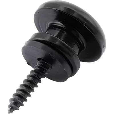 Black Yamaha Style End Pin Acoustic Electric Guitar Strap Buttons Screws Pads image 4