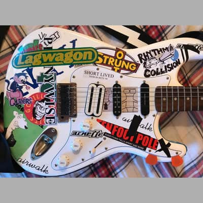 Guitar stickers fender white strat pop punk decal old set 28 image 1