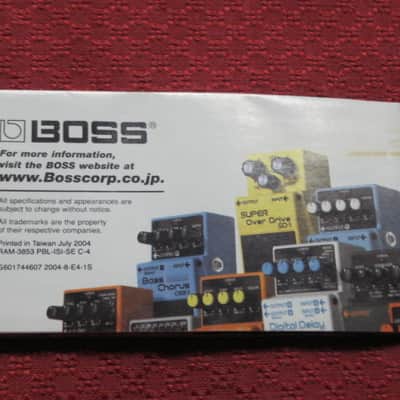 very clean Boss Product Lineup 2004 Vol.1 (fold open product catalog - fully open it is 14 inches L x 10 inches W), printed in Taiwan 2004 image 6