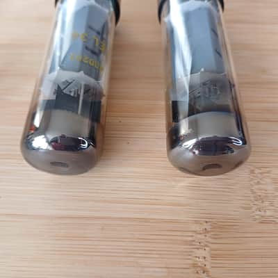 Beautiful NOS RFT  EL34 6CA7  early SHORT BASE model !!! perfectly matched pair  great Mullard substitute Orange Hiwatt Marshall Bild 5